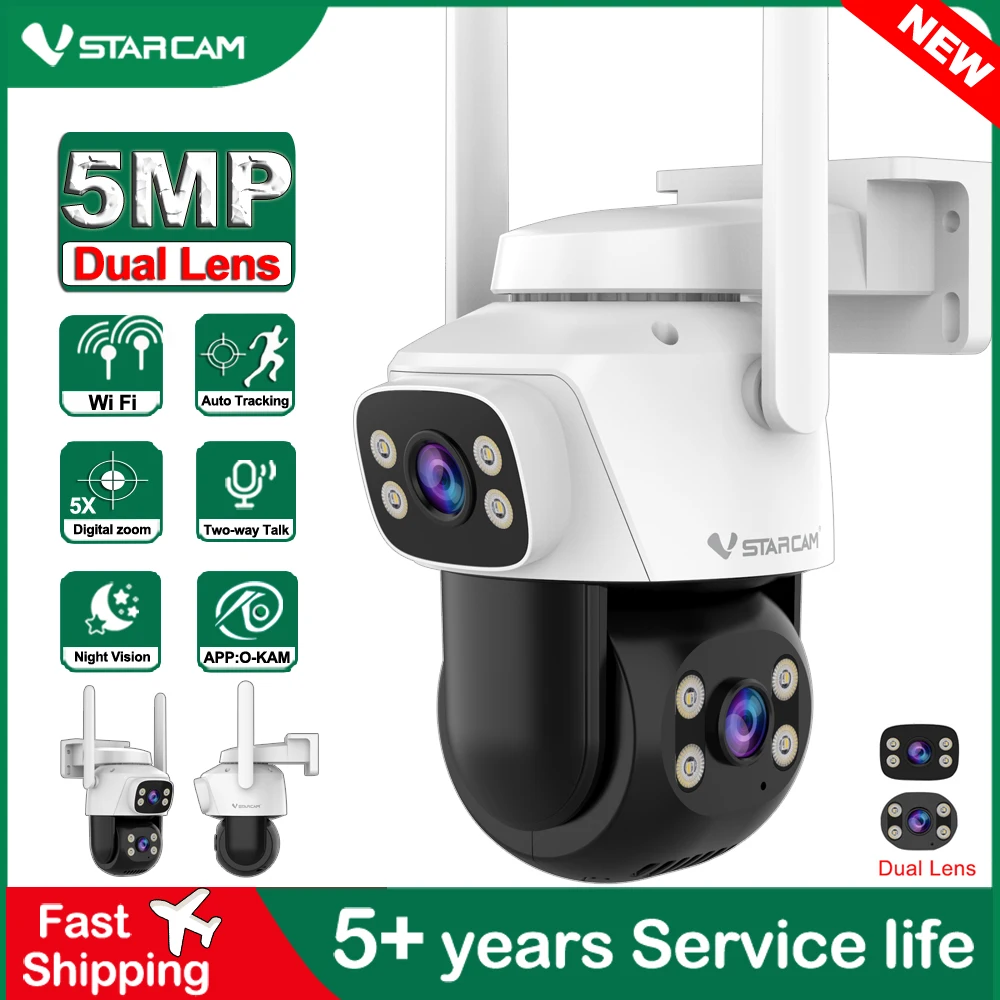 Home Cinema Outdoor - Vstarcam 5.0MP HD عدسة مزدوجة واي