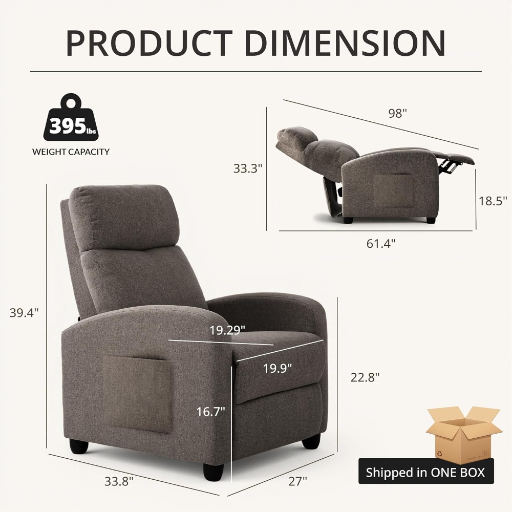 Home Cinema Recliners - كرسي استرخاء يدوي حديث قابل للطي،