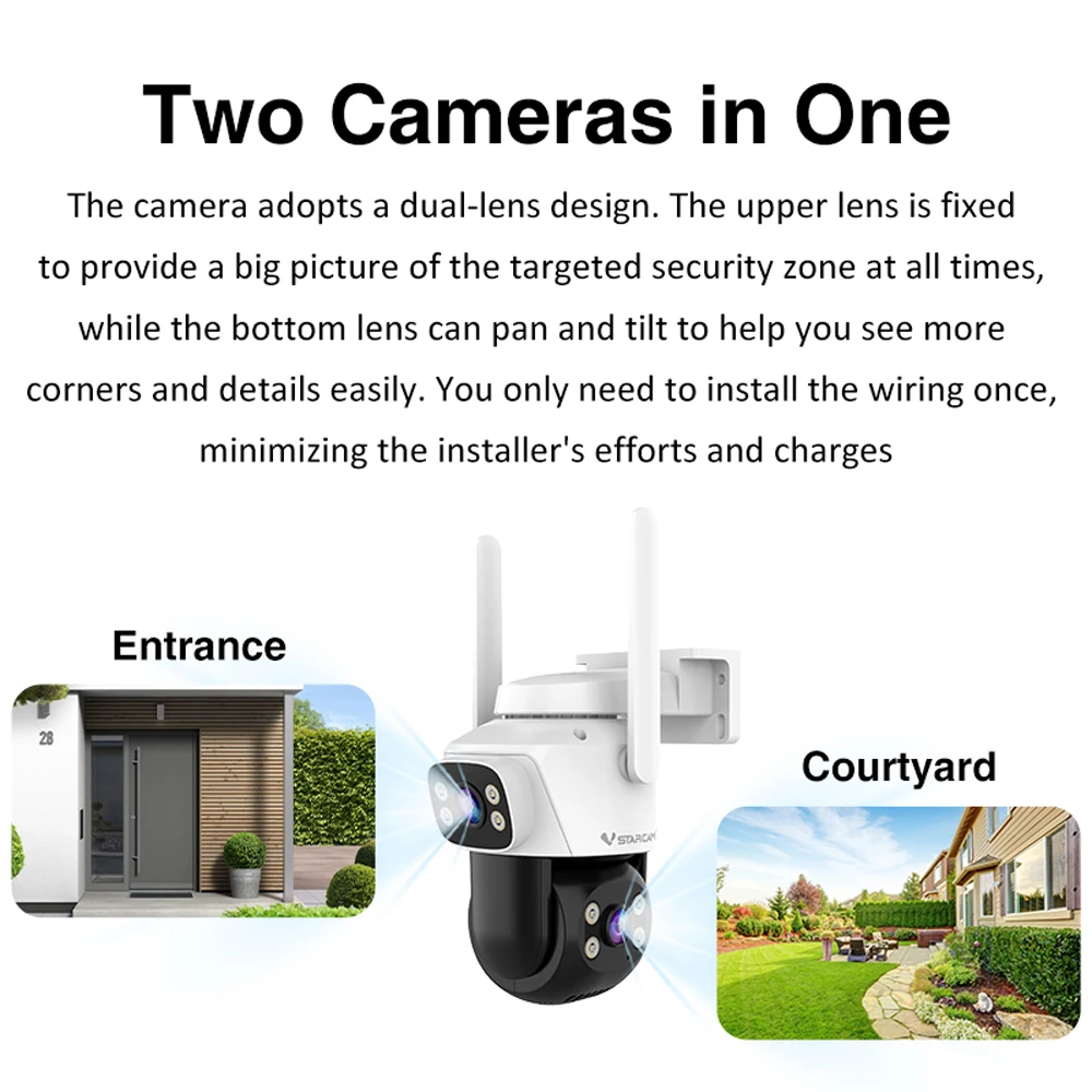 Vstarcam 5.0MP HD عدسة مزدوجة  - مراجعة Home Cinema Outdoor وسعره