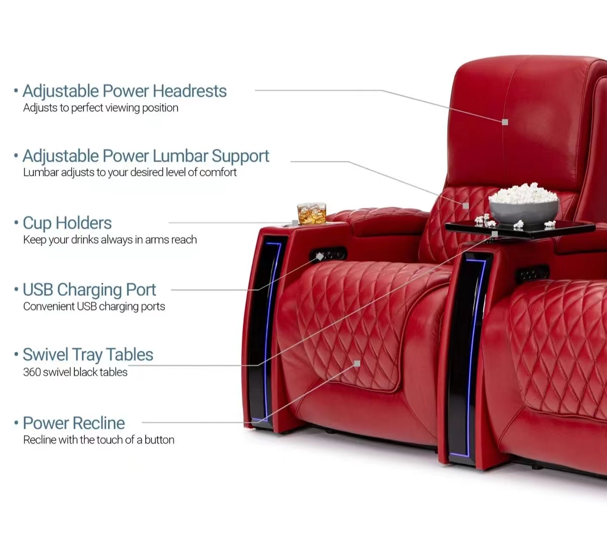 مصنع مخصص الجلوس الكهربائية ال - مراجعة Home Cinema Recliners وسعره