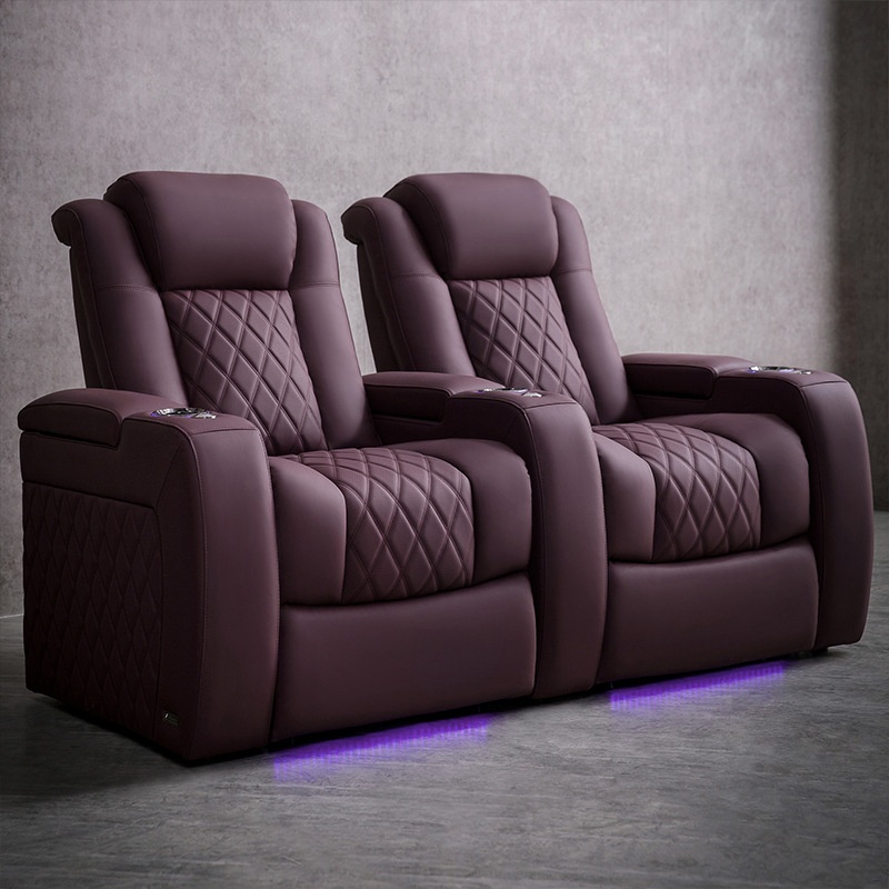 طقم أريكة كرسي كهربائي جلدي لل - مراجعة Home Cinema Recliners وسعره