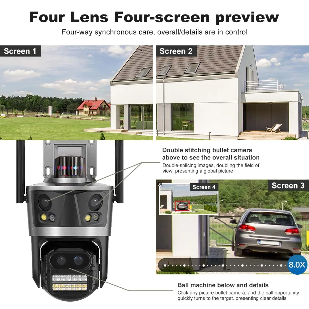 كاميرا أمان ICsee بدقة 8K و16  - مراجعة Home Cinema Outdoor وسعره