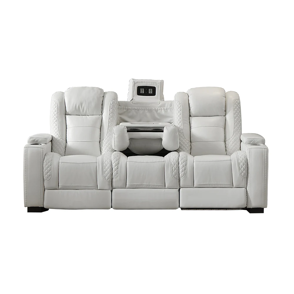 أريكة جلدية بيضاء فاخرة قابلة  - مراجعة Home Cinema Recliners وسعره