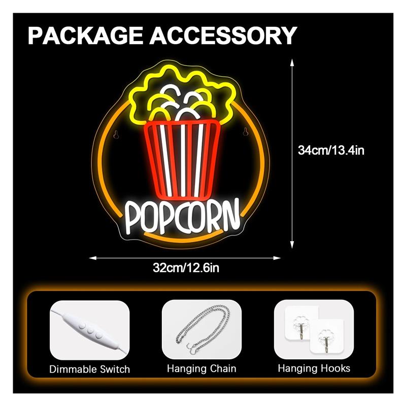 لافتة نيون على شكل الفشار قابل - مراجعة Home Cinema Today وسعره