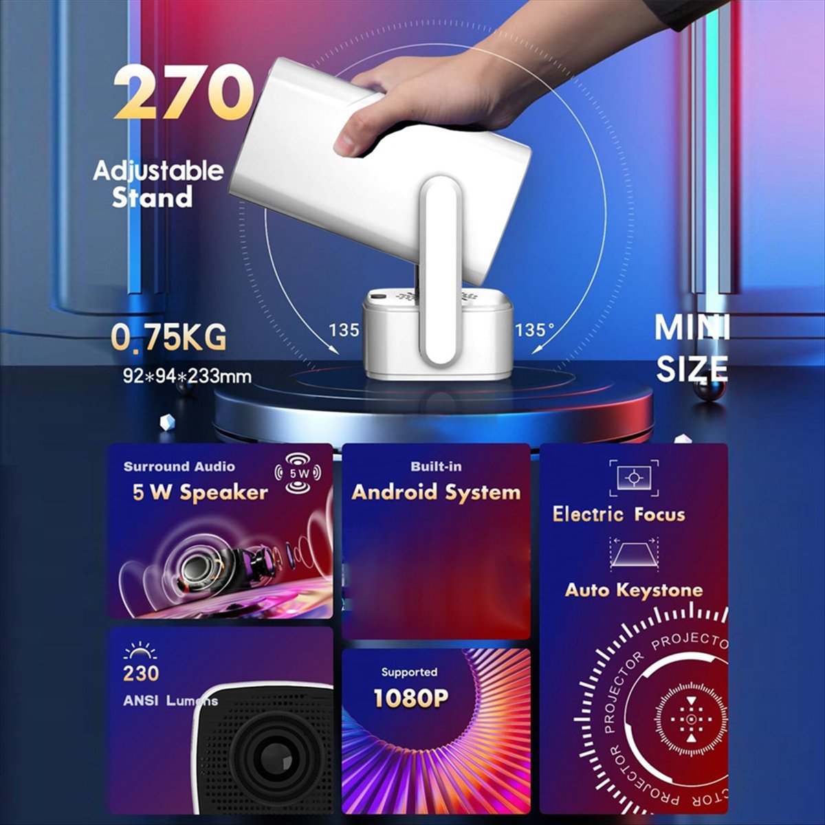 * جهاز عرض ذكي صغير Y7S ليوم و - مراجعة Home Cinema Today وسعره