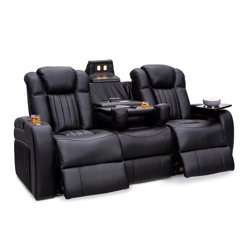 طقم أريكة جلدية قابلة للإمالة  - مراجعة Home Cinema Recliners وسعره