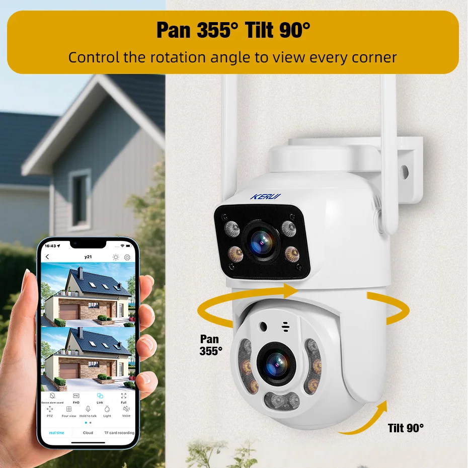 كاميرا KERUI Dual Lens HD 10MP - مراجعة Home Cinema Outdoor وسعره
