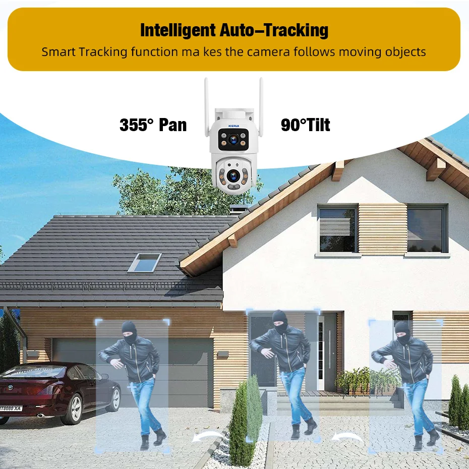 كاميرا KERUI Dual Lens HD 10MP - مراجعة Home Cinema Outdoor وسعره