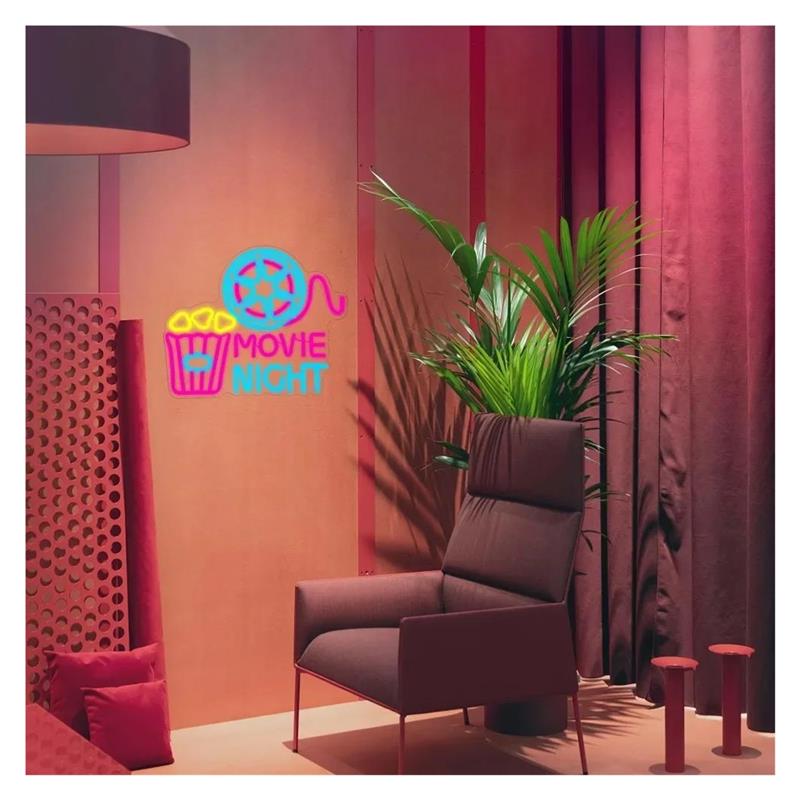 لافتة نيون ليلية بتصميم الفشار - مراجعة Home Cinema Today وسعره